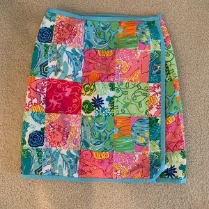 Lilly Pulitzer reversible printed wrap skirt